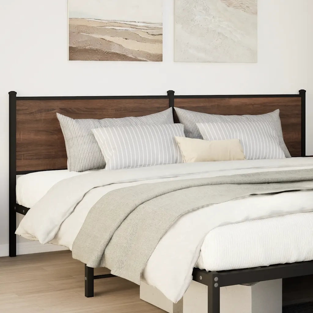 vidaXL Testiera Rovere Marrone 190 cm in Legno Multistrato e Acciaio