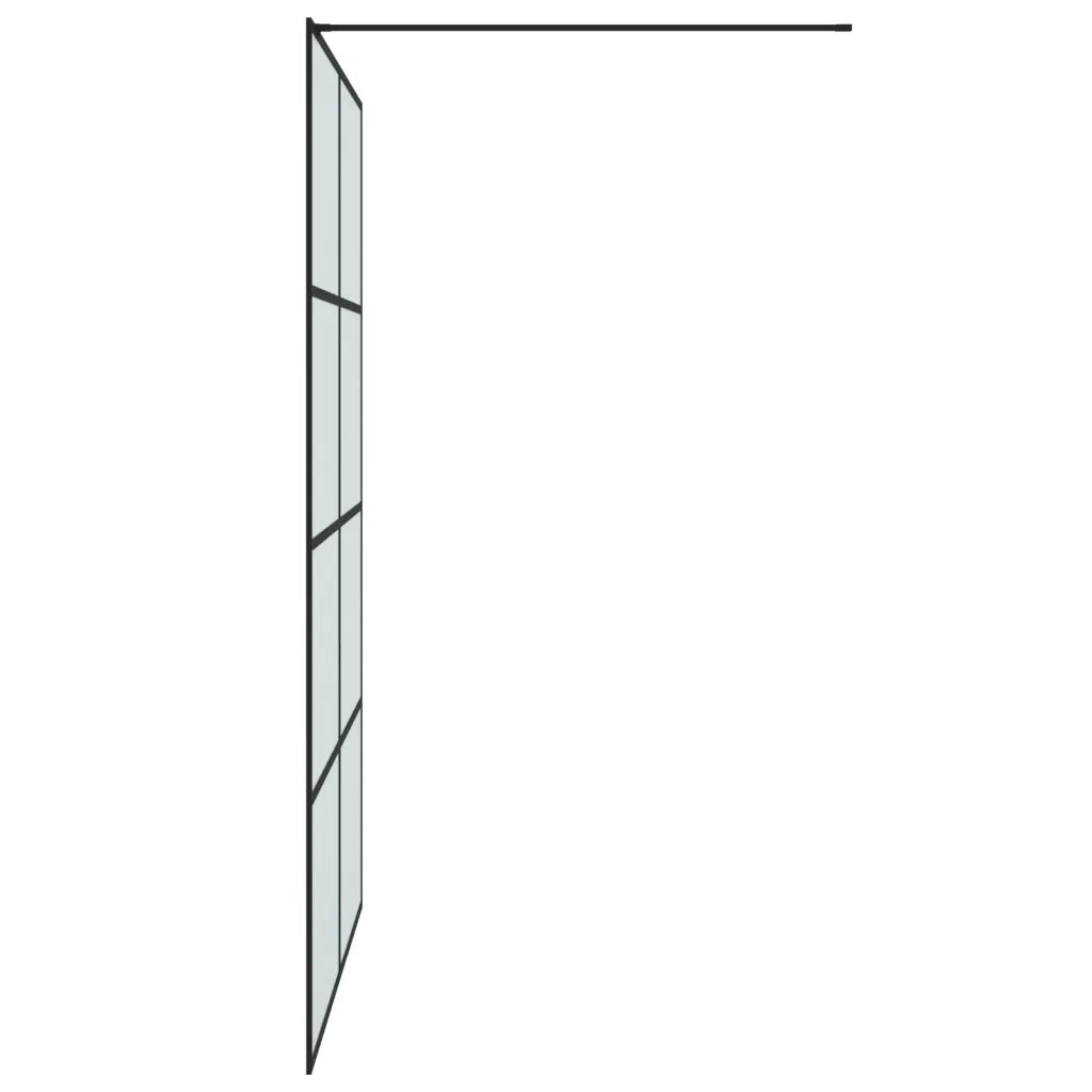 Parete Doccia Walk in Nera 140x195 cm Vetro Smerigliato ESG 152134