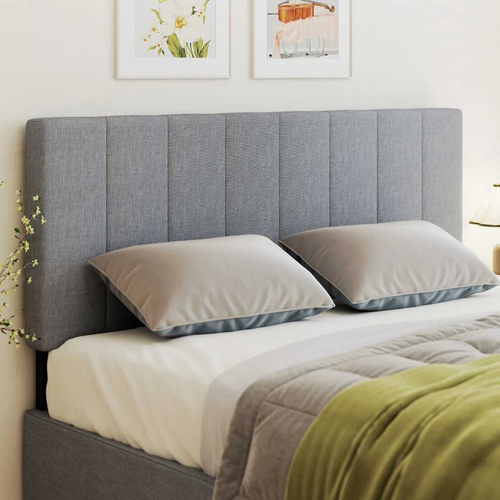 Testiera regolabile in altezza con gambe in metallo ¨C zephmum ¨C 160x10x106 cm Grigio