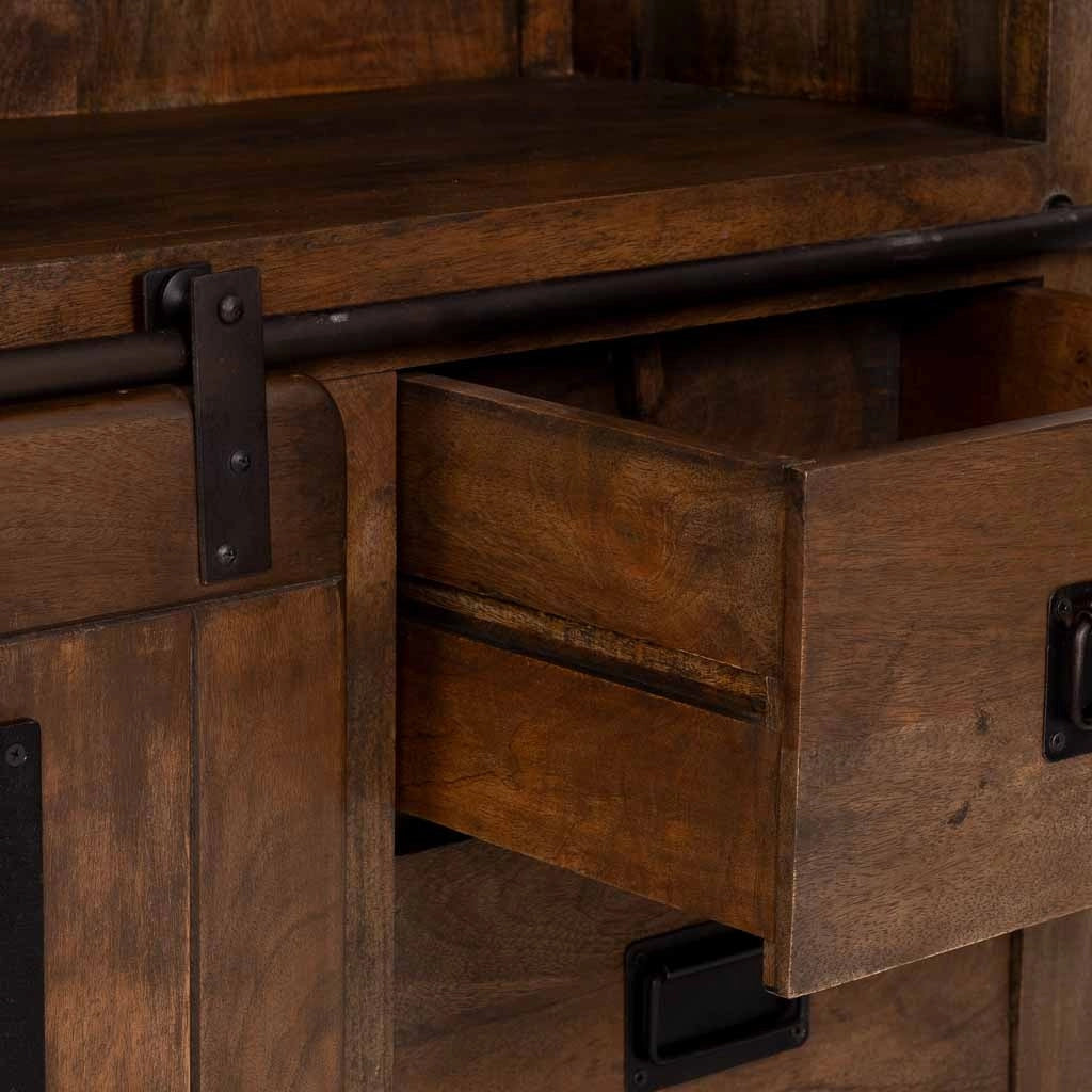 Libreria in legno artigianale marrone 100x40x185h cm