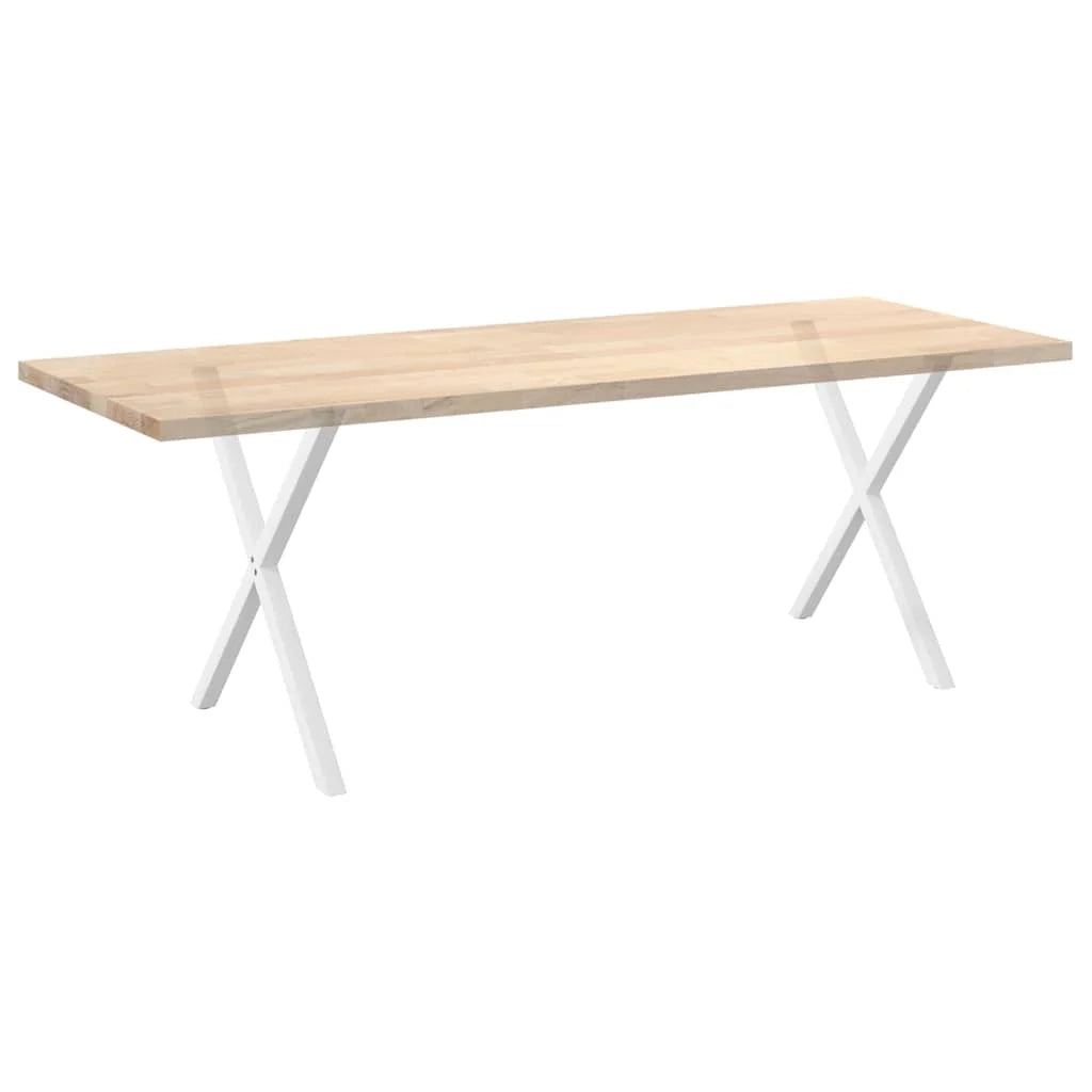 Set di 2 gambe regolabili per tavolo da pranzo a forma di X 80 x 72-73 cm acciaio bianco 02_0057194