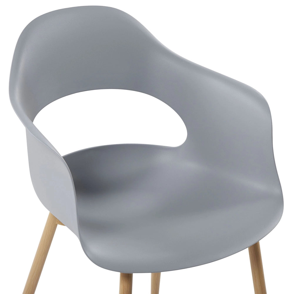Set di 2 sedie da pranzo in materiale sintetico grigio gambe eleganti decorative