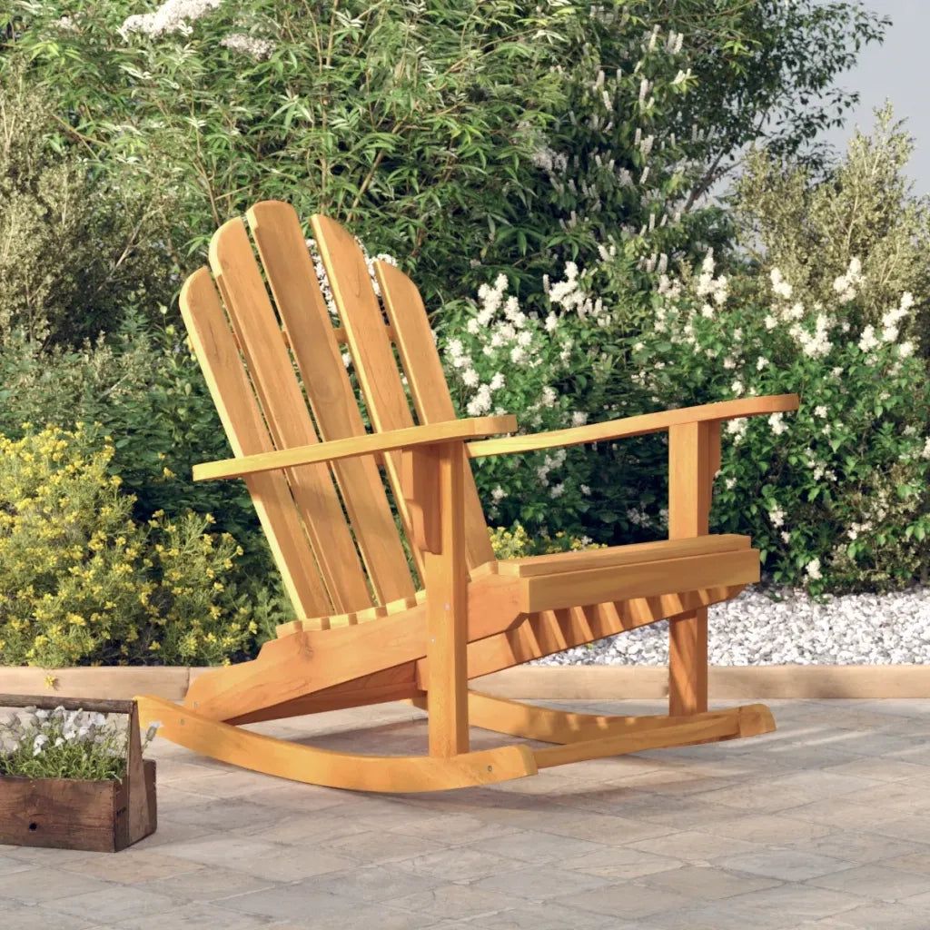 vidaXL Sedia Dondolo Adirondack da Giardino 79x100x103cm Massello Teak