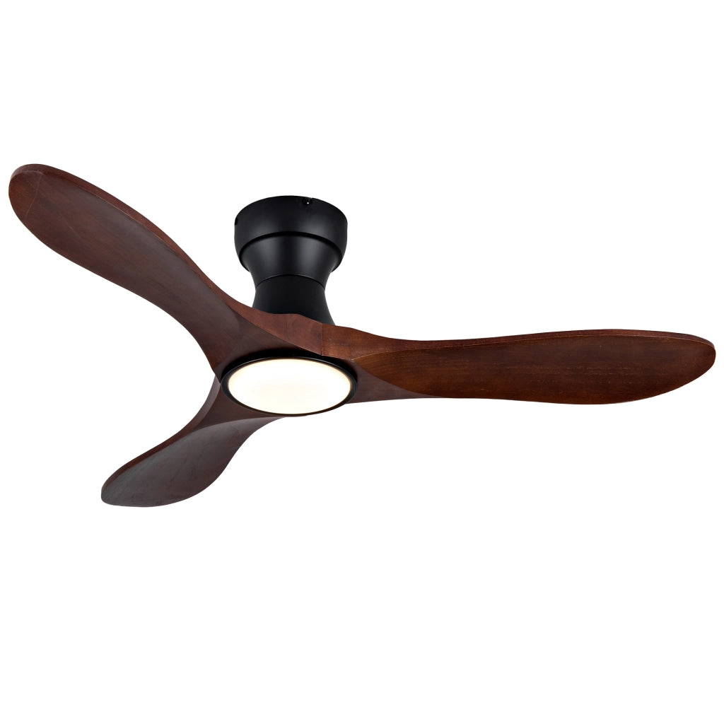 Ventilatore da soffitto 42 pollici con LED regolabile; telecomando e pale in legno scuro