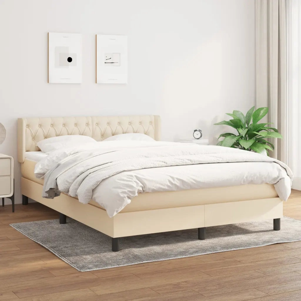 Giroletto a Molle con Materasso Crema 140x200 cm in Tessuto cod mxl 54340