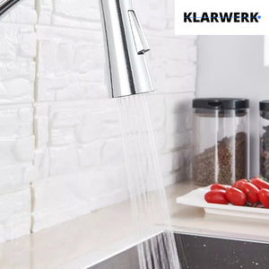 JANA | Rubinetto Gastronomia cromata girevole | da cucina in acciaio inossidabile | miscelatore ruotabile a 360° | bassa pressione 3 attacchi argento