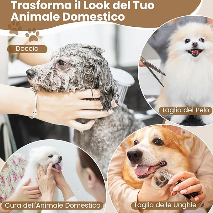Tavolo Toelettatura e Tosatura per Animali, Accessori Pieghevole per Toilette per Cani con Bracci Regolabili in Altezza,Cappio e Piano Antiscivolo, Portata 100 kg (80,5 x 46 x 146 cm)