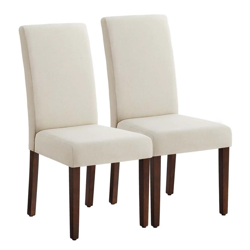 Set di 2 sedie da pranzo sedie da cucina con schienali alti seduta spessa 58 x 48 x 100 cm beige 12_0008026