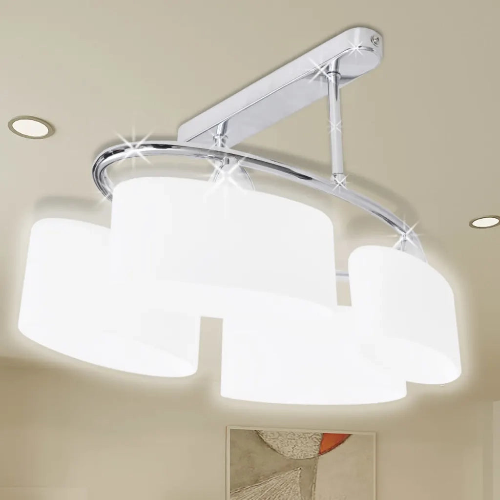 Lampada da Soffitto Ellissoidale Vetro Paralume 4 Lampadine E14 CFW9651396