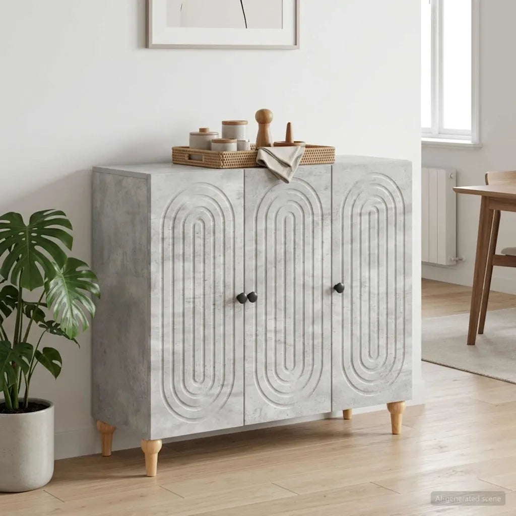 Credenza Grigio Cemento 89 x 34,5 x 80 cm Legno ingegnerizzato 894188