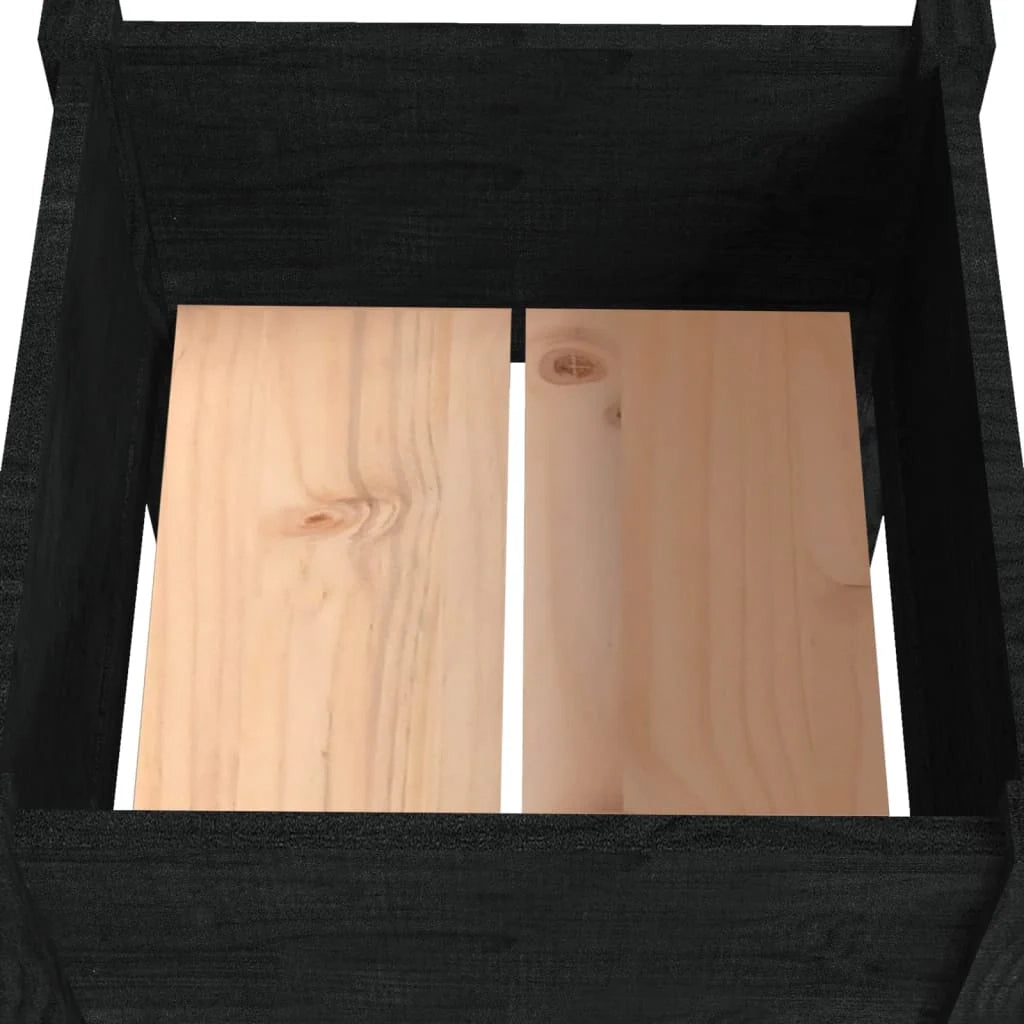 Fioriera rialzata per piante fiori patio o giardino esterno 40 x 40 x 70 cm legno massello di pino nero 02_0038551