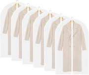 Sacche per abbigliamento trasparenti da 6 pezzi con chiusura a zip, sacchetti impermeabili per protezione dell'abito, sacchetti per confezione di abiti da sera (60 x 100 cm)