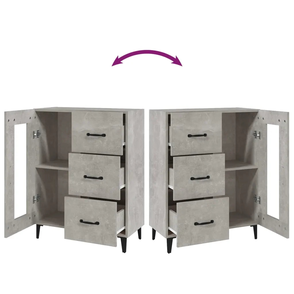 Credenza Grigio Cemento 69,5x34x90 cm in Legno Multistrato 812217