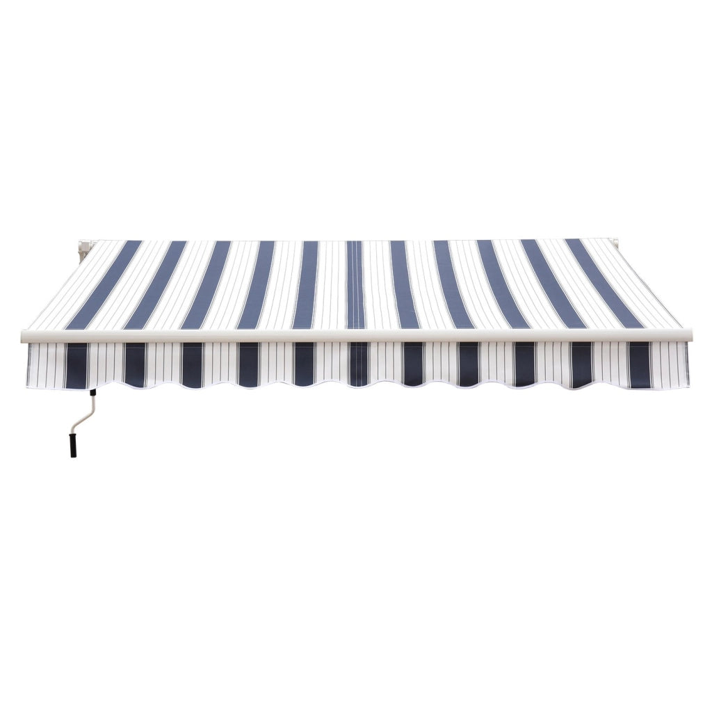 Easycomfort Tenda da Sole a Bracci 2.5x2m Avvolgibile Manuale in Alluminio e Poliestere Blu e Bianco