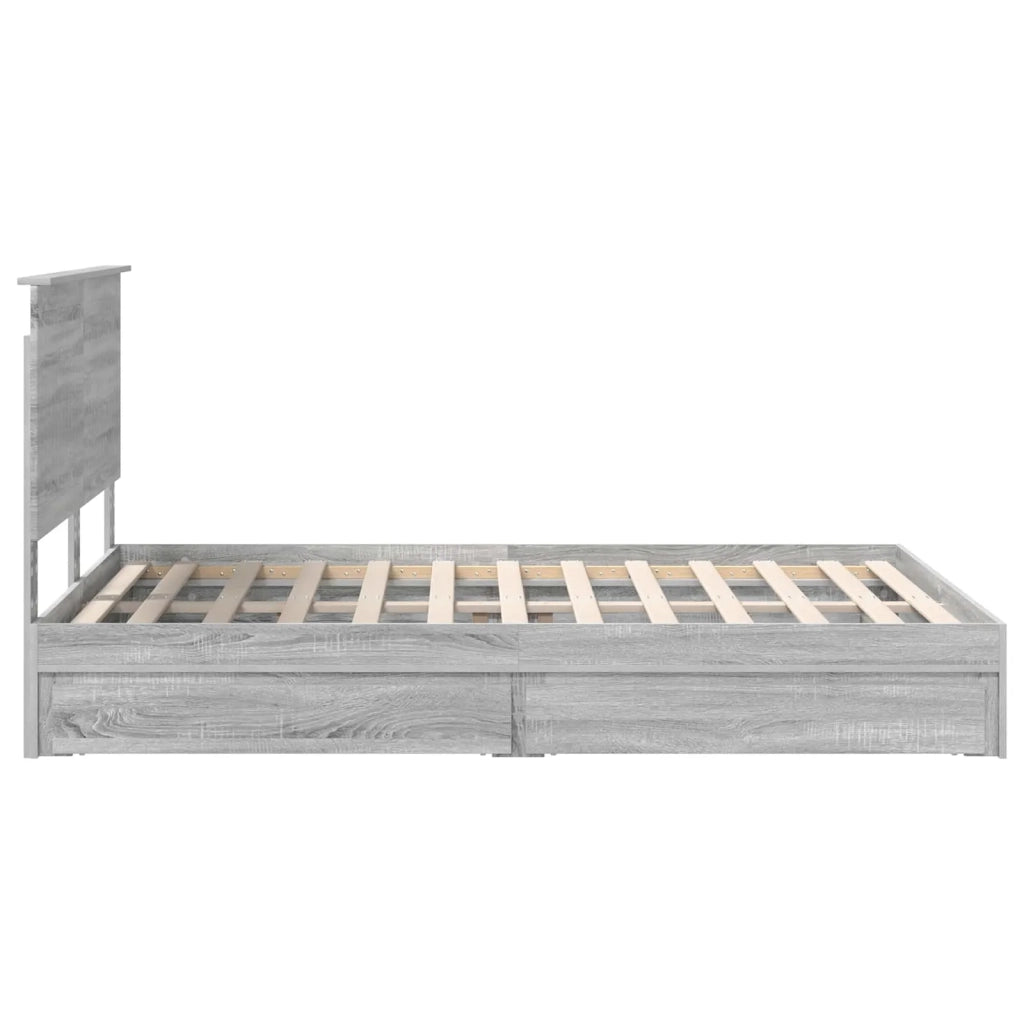 Letto con Contenitore con testiera Grigio Sonoma 140 x 200 cm 3411206
