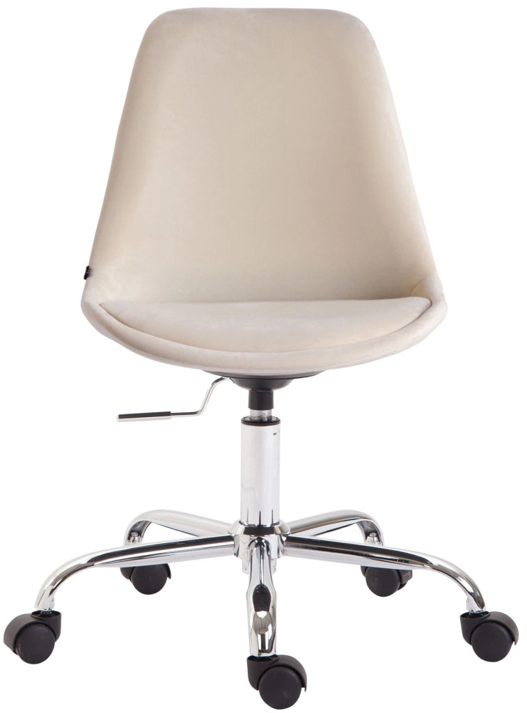 Sedia da ufficio Toulouse in velluto crema