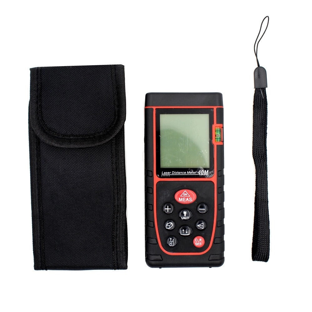 Trade Shop - Misuratore Di Distanza Metro Puntatore Laser Ultrasuoni Display Lcd Misura 40 Mt -