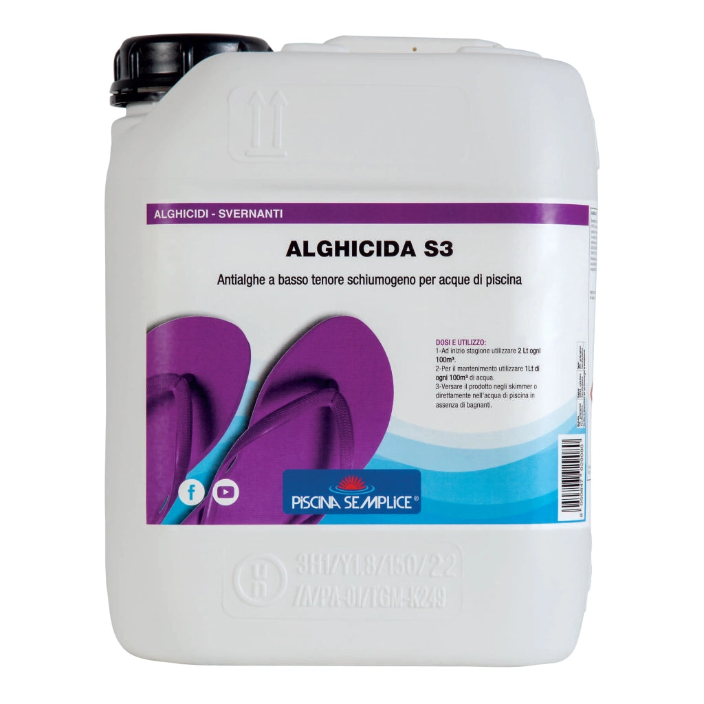 ALGHICIDA DI BASE S3 PER PISCINE 5 Kg Piscina semplice