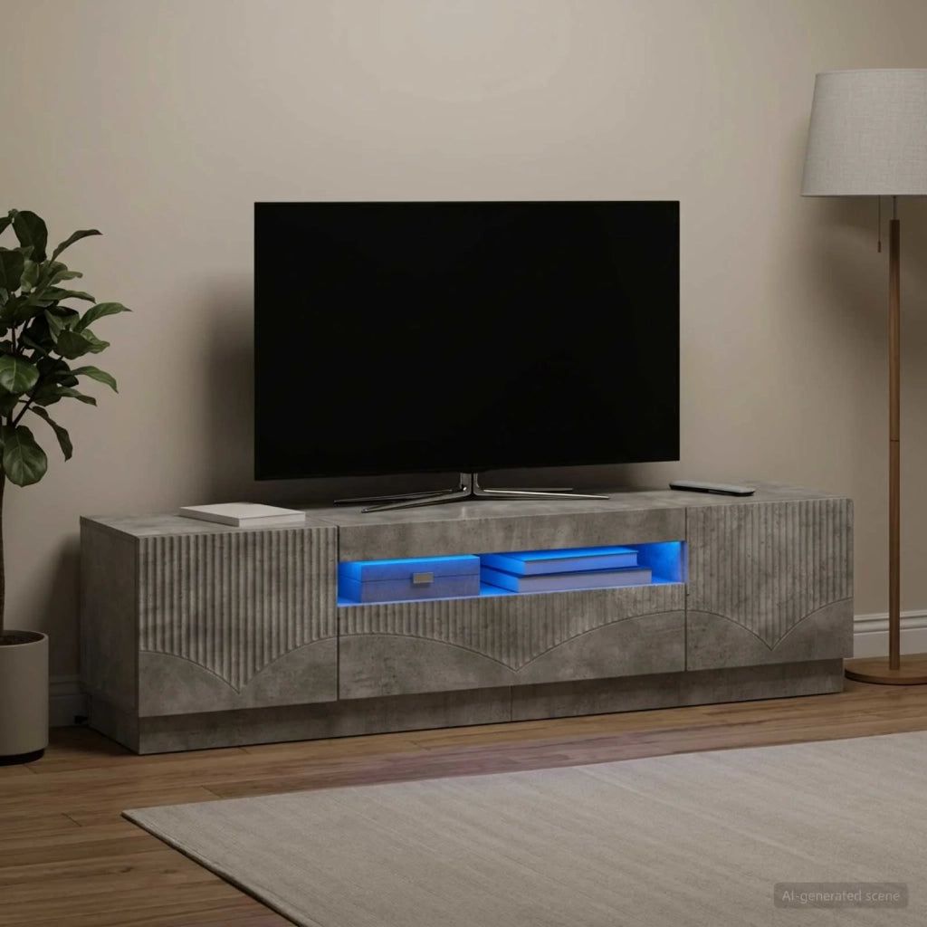 Mobile TV LED Grigio Cemento Legno ingegnerizzato 897348