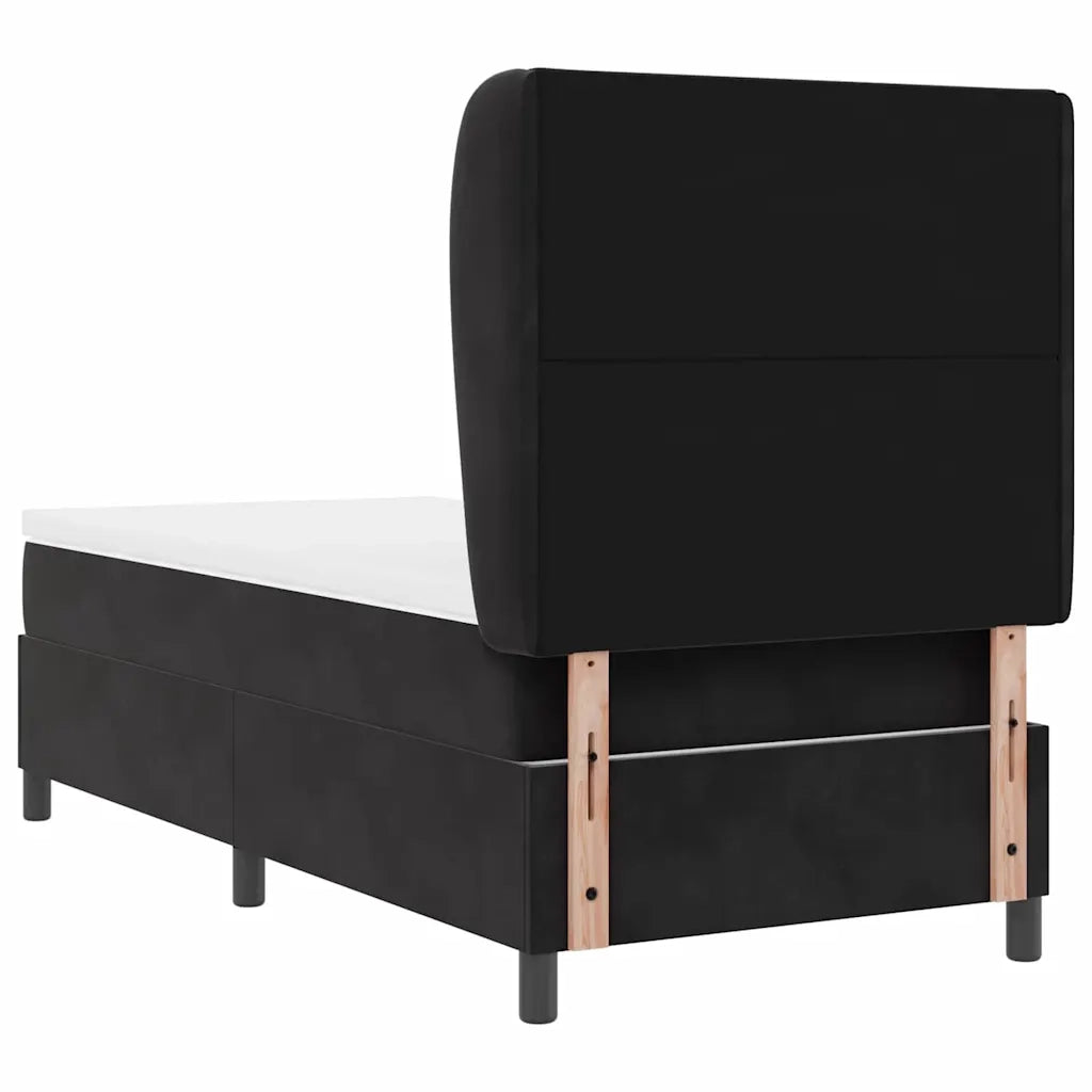 Letto a molle con materasso Nero 200 x 90 cm Velluto 3340966