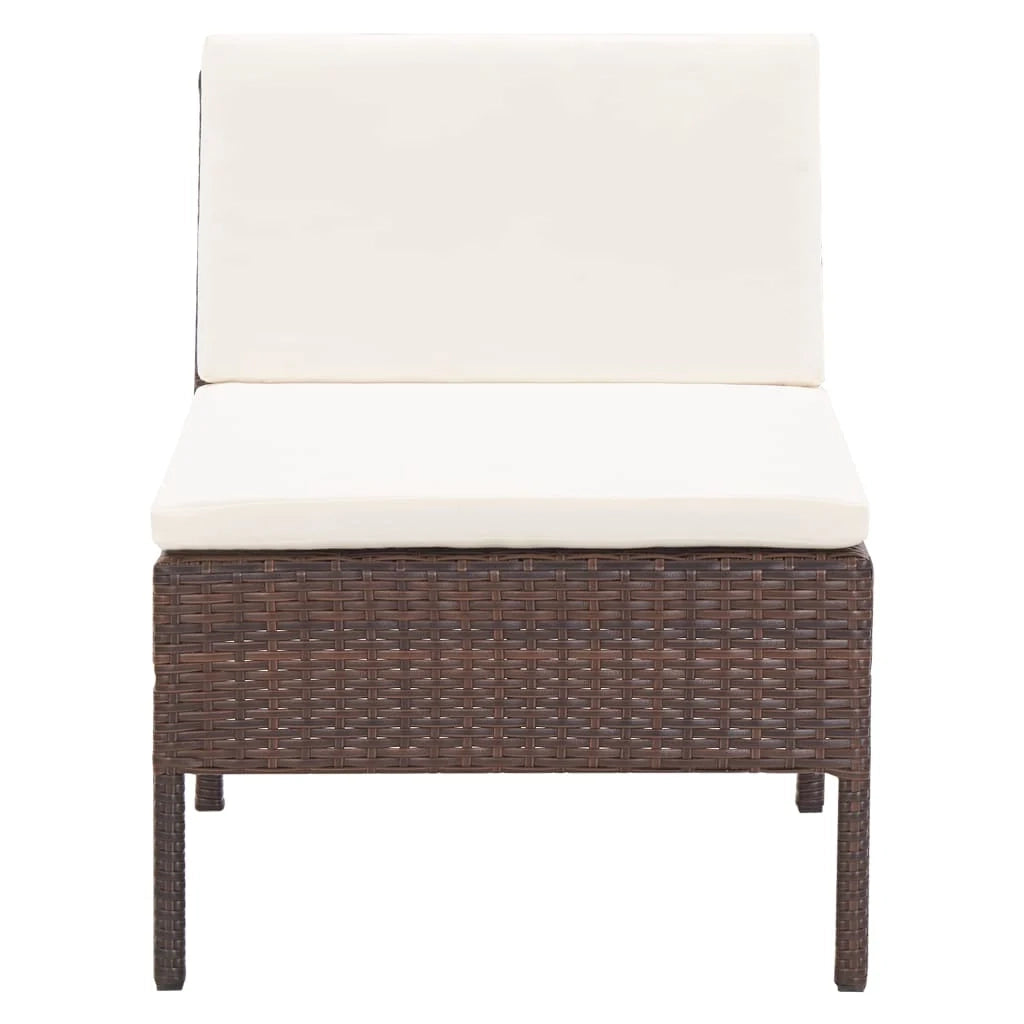 Set di mobili da giardino mobili da esterno set da 3 pezzi con cuscini resina intrecciata marrone 02_0016004