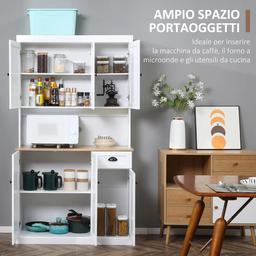 Armadio Cucina con Cassetti ¨C Zephmum ¨C Bianco 101x39x180cm