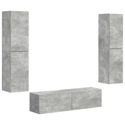 Set mobile TV 6 pz | Armadietto TV | Mobile Porta TV Grigio cemento Legno multistrato