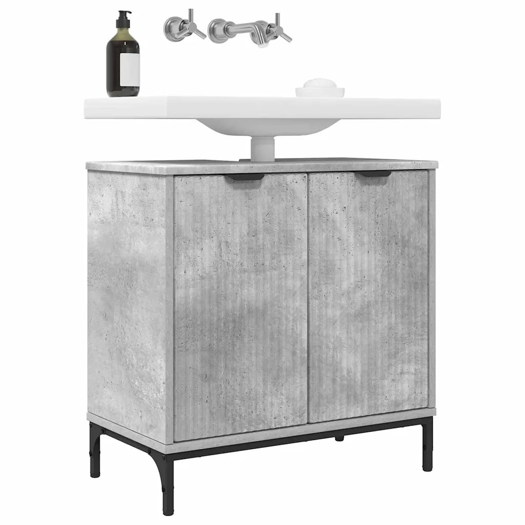 Armadio per Lavabo da Bagno Grigio cemento 60,5 x 33,5 x 61 cm