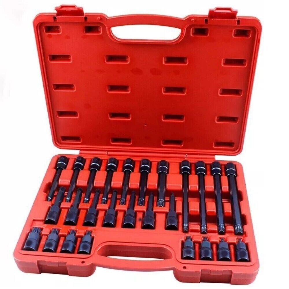 KIT 26 PZ INSERTI INSERTO TORX CHIAVI BUSSOLA 1/2 LUNGHE AUTO MECCANICO FS-43612