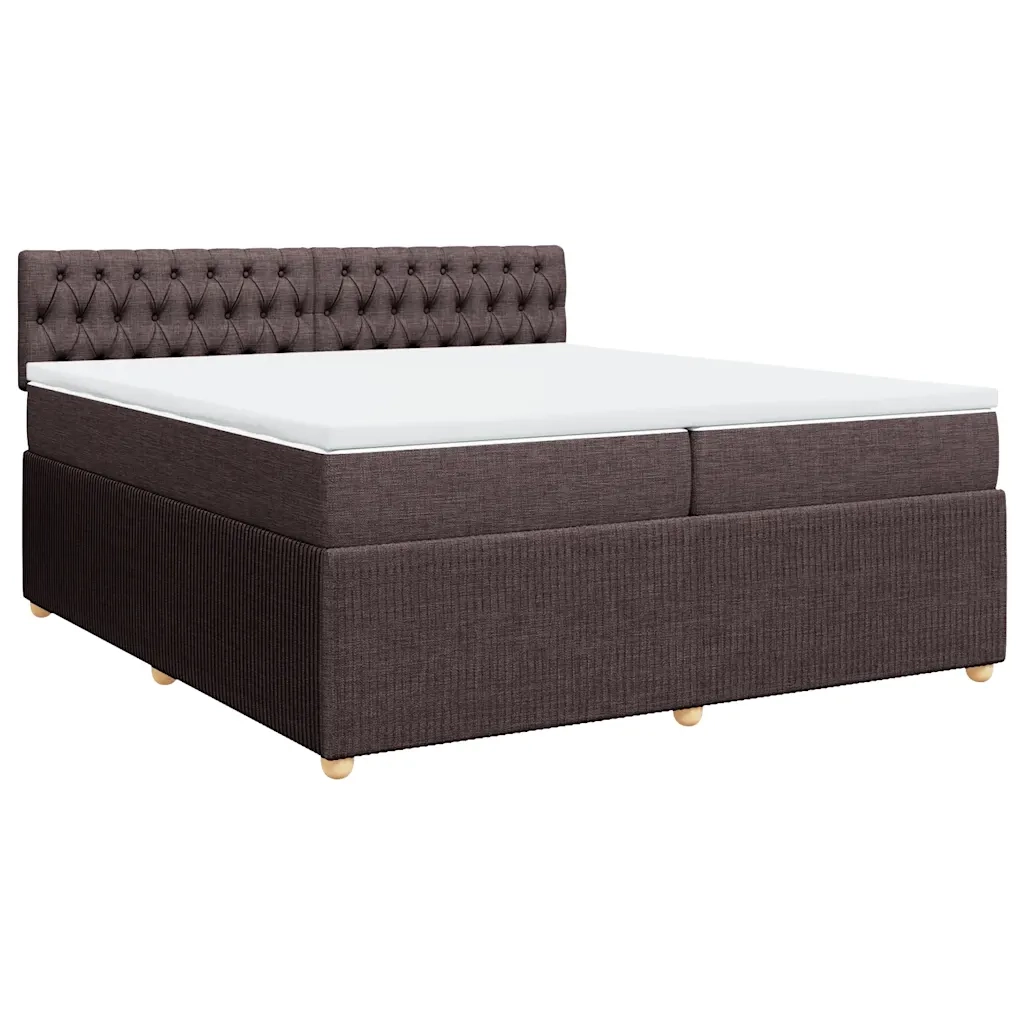 Giroletto a Molle con Materasso Marrone Scuro 200x200cm Tessuto 3289873