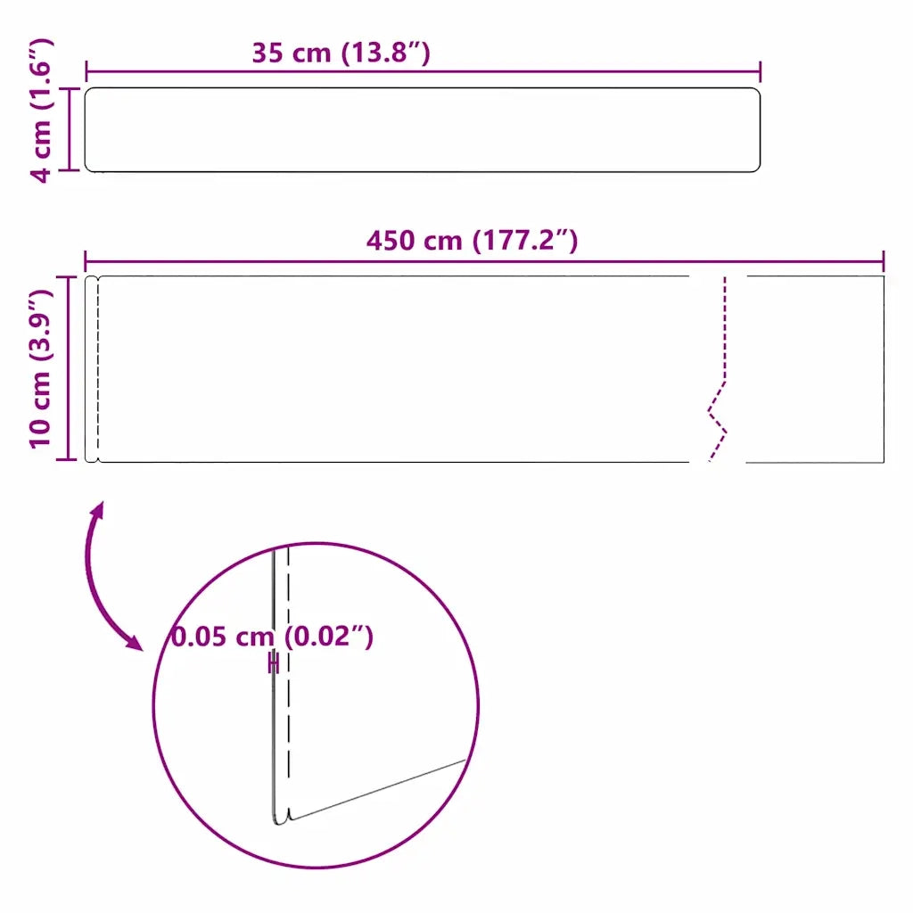 vidaXL Finitura per Prato da Giardino 4 pcs Argento 450 x 10 cm