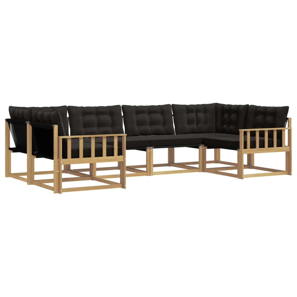 Set di divani da esterno 6 pz Bianco e Nero 3389018