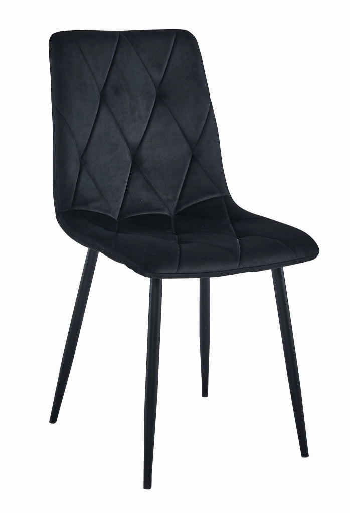 Set di 4 sedie Valora Tyra in velluto nero con gambe in metallo