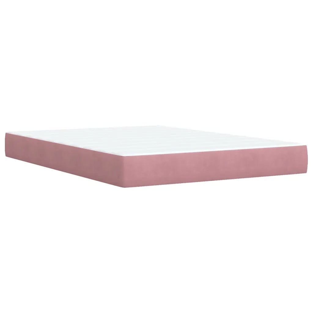 Giroletto a Molle con Materasso Rosa 160x200 cm in Velluto 3293259