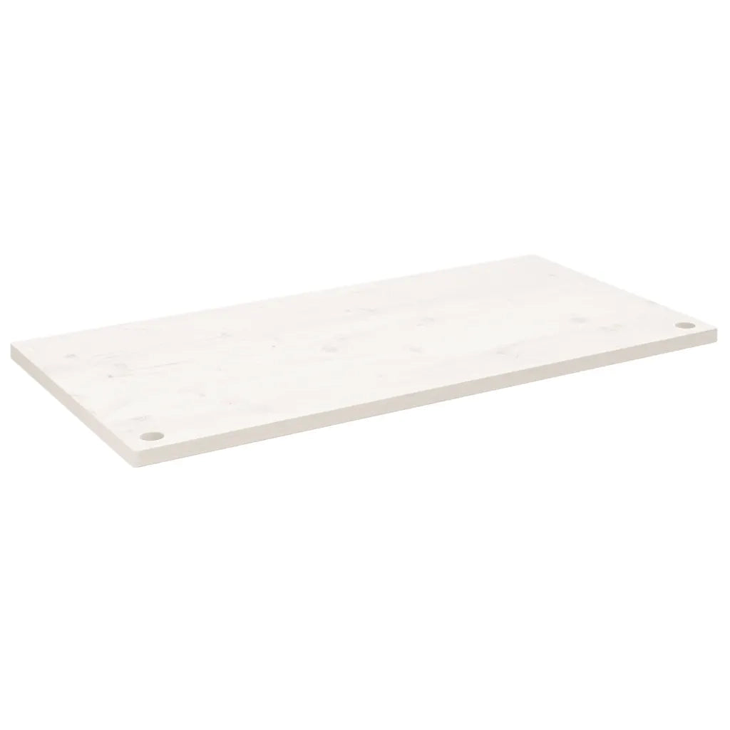 Piano Scrivania Bianco 100x60x2,5 cm in Legno Massello di Pino 824466