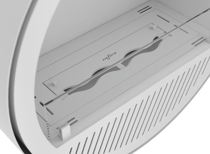 Camino a Bioetanolo Sospeso Ø72,4x30x220,4 cm Incyrcle Slim Bianco