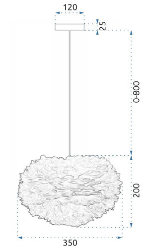 Lampada Pensile Di Piume Grigio APP334-3CP