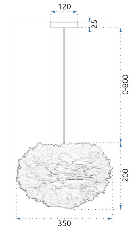 Lampada Pensile Di Piume Grigio APP334-3CP