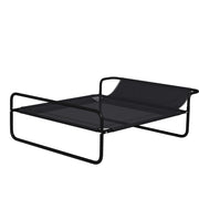 Lettino Brandina per Cani Piccoli e Medi 91x69x29 cm Rialzato con Poggiatesta da Esterno in Tessuto a Rete Nero