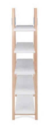Libreria 5 Ripiani 100x40x170 cm in MDF e Legno Bianco/Faggio