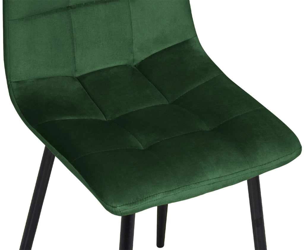 Sedia da pranzo imbottita in velluto verde scuro (2 pz.) - Karima - SD30KAPM