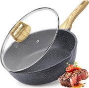 Wokpan con superficie antitrasformazione - 28 cm - adatto a tutti i fornelli - cucina salutare