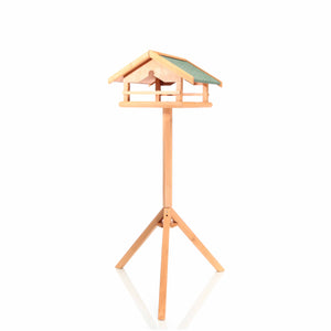 Toboli Mangiatoia per uccelli con palo in legno Per uccelli selvatici 119 cm Tetto in bitume