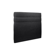 Testiera in tessuto natté nero con linee L135 cm