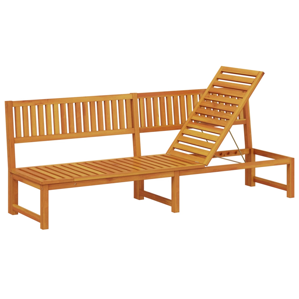 Lettino prendisole 3-in-1 in legno massello di acacia