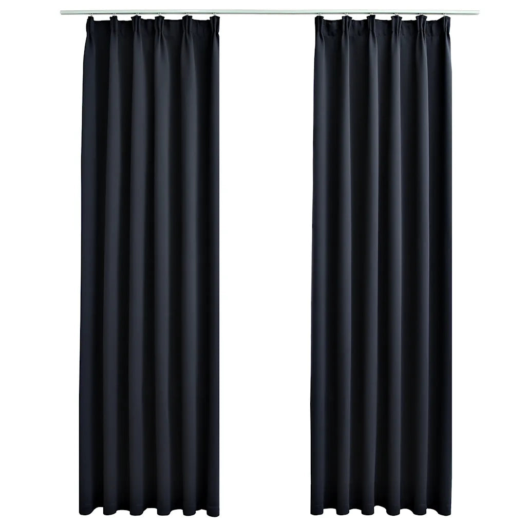 Tende Oscuranti con Ganci 2 pz Antracite 140x245 cm