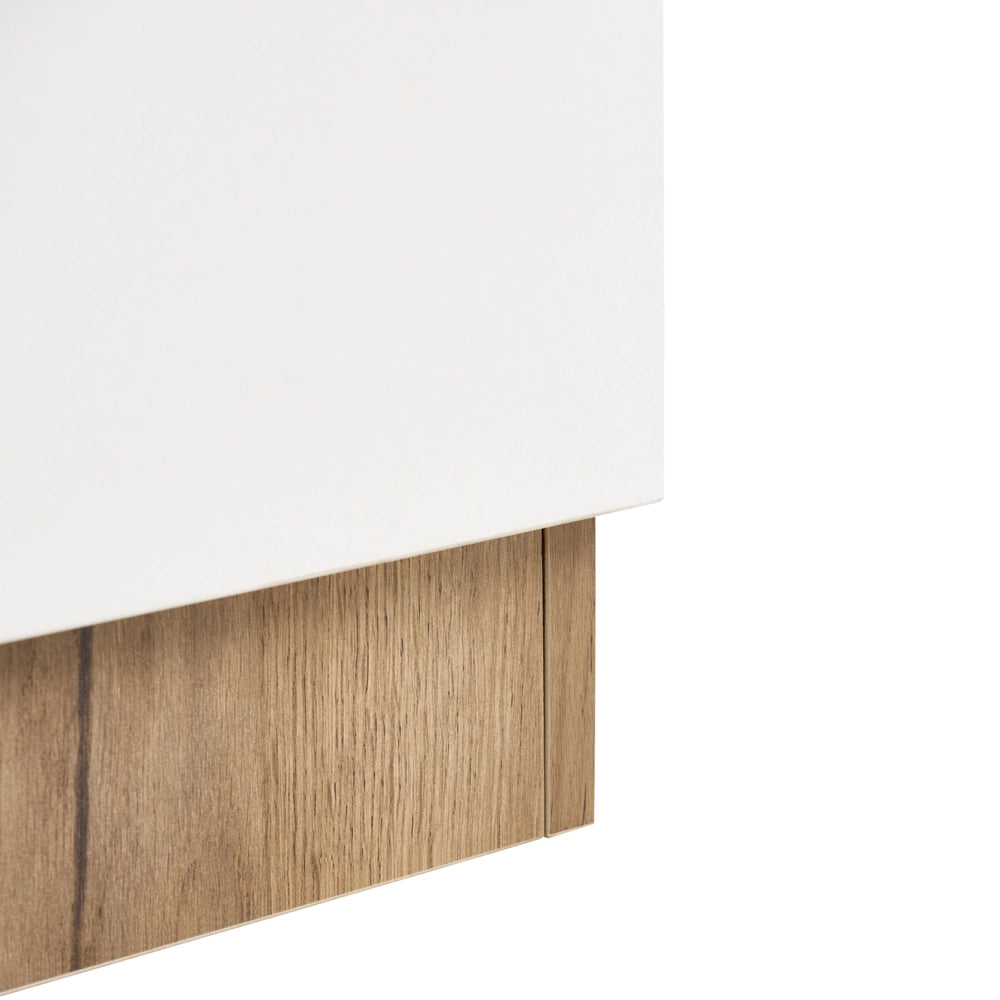 Mobile da ingresso in truciolato marrone chiaro 111 x 37 x 170 cm con appendiabiti scarpiera, armadio e ante a specchio moderno