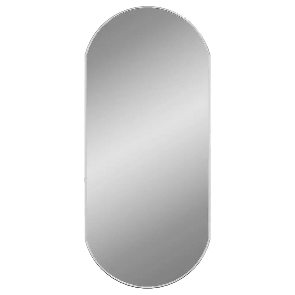 Specchio da Parete Argento 90x40 cm Ovale 348193