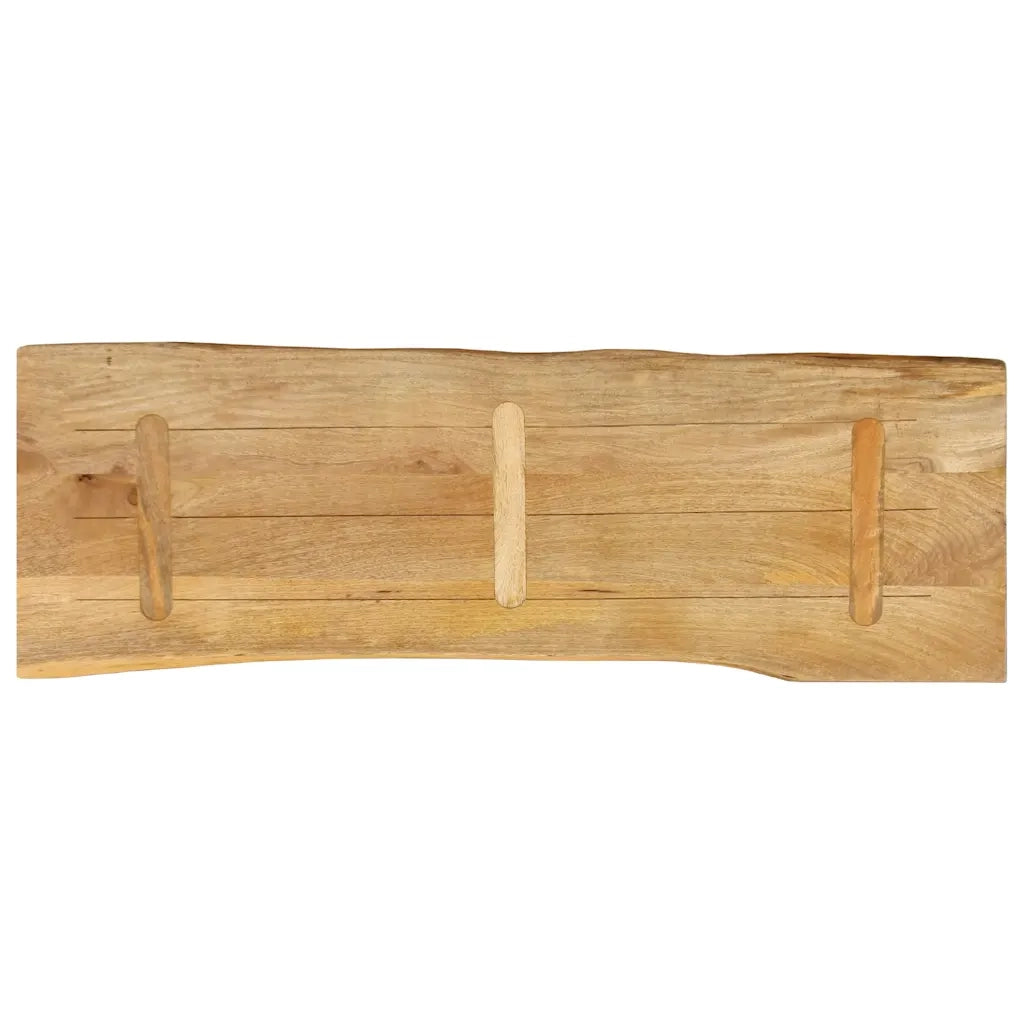 Piano Tavolo 110x40x2,5 cm Bordi Vivi in Legno Massello Mango 370709