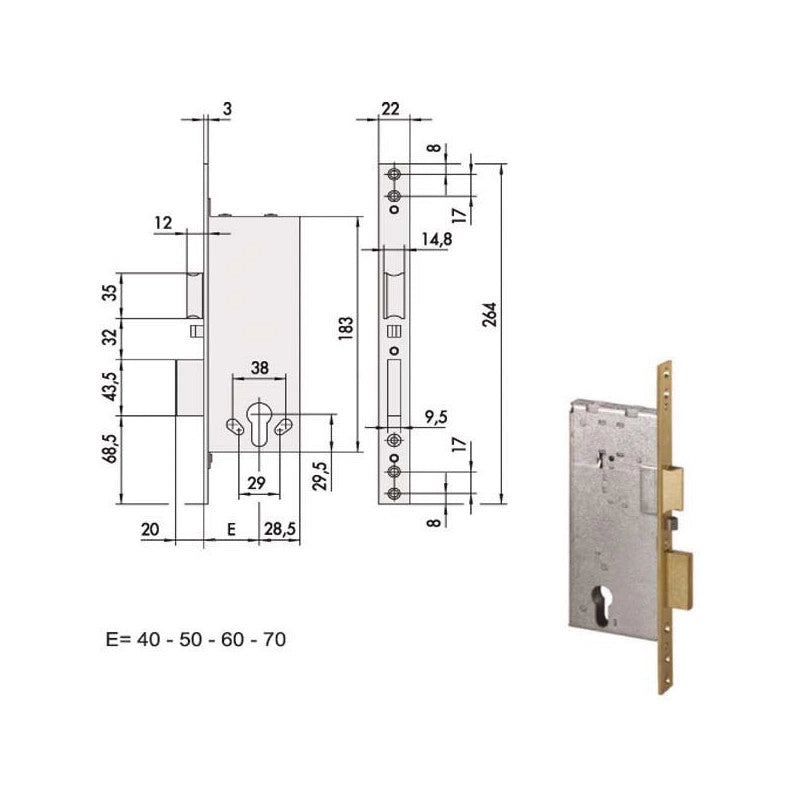 Elettroserratura Inf.Legno 12011-60-0 Cisa